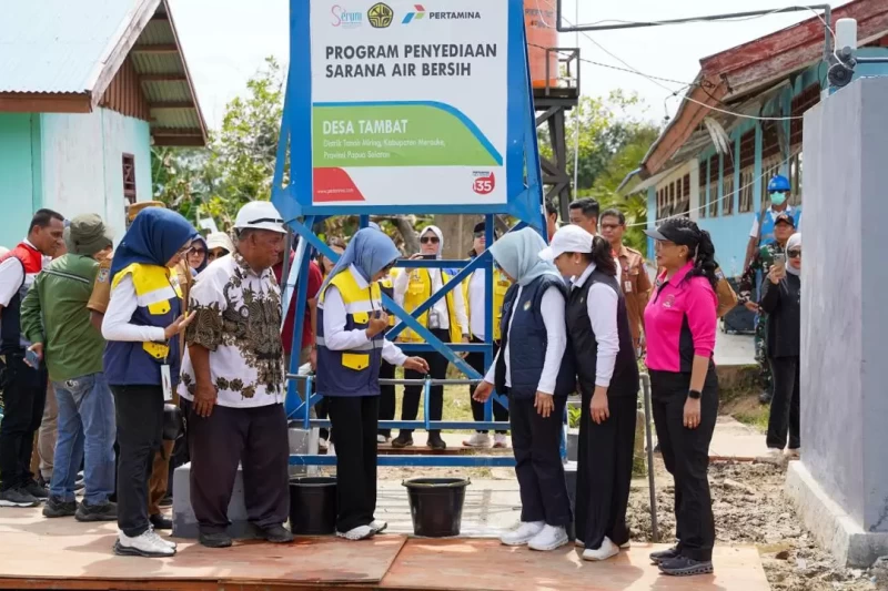 Pertamina Buka Akses Air Bersih untuk Warga Kampung Tambat Merauke