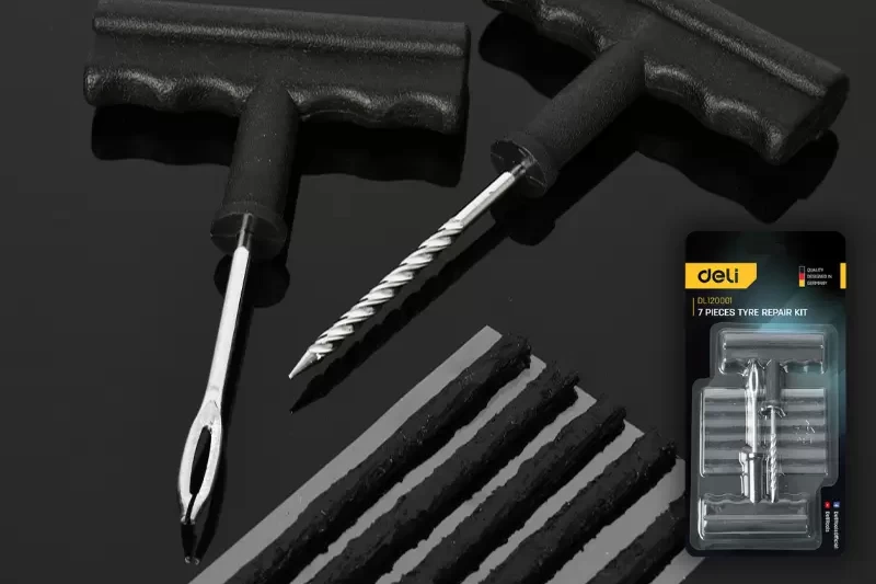 Produk Deli Tools 7 Pieces Tyre Repair Kit