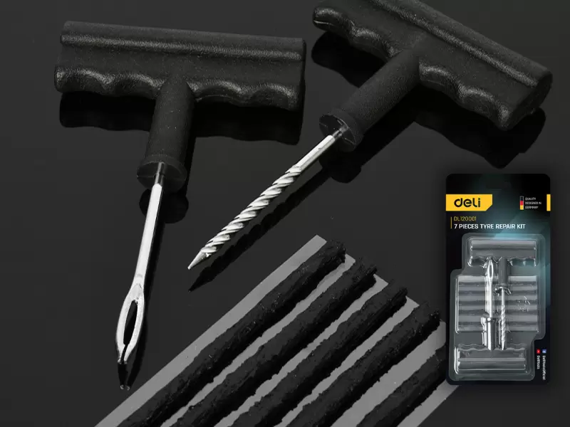 Produk Deli Tools 7 Pieces Tyre Repair Kit