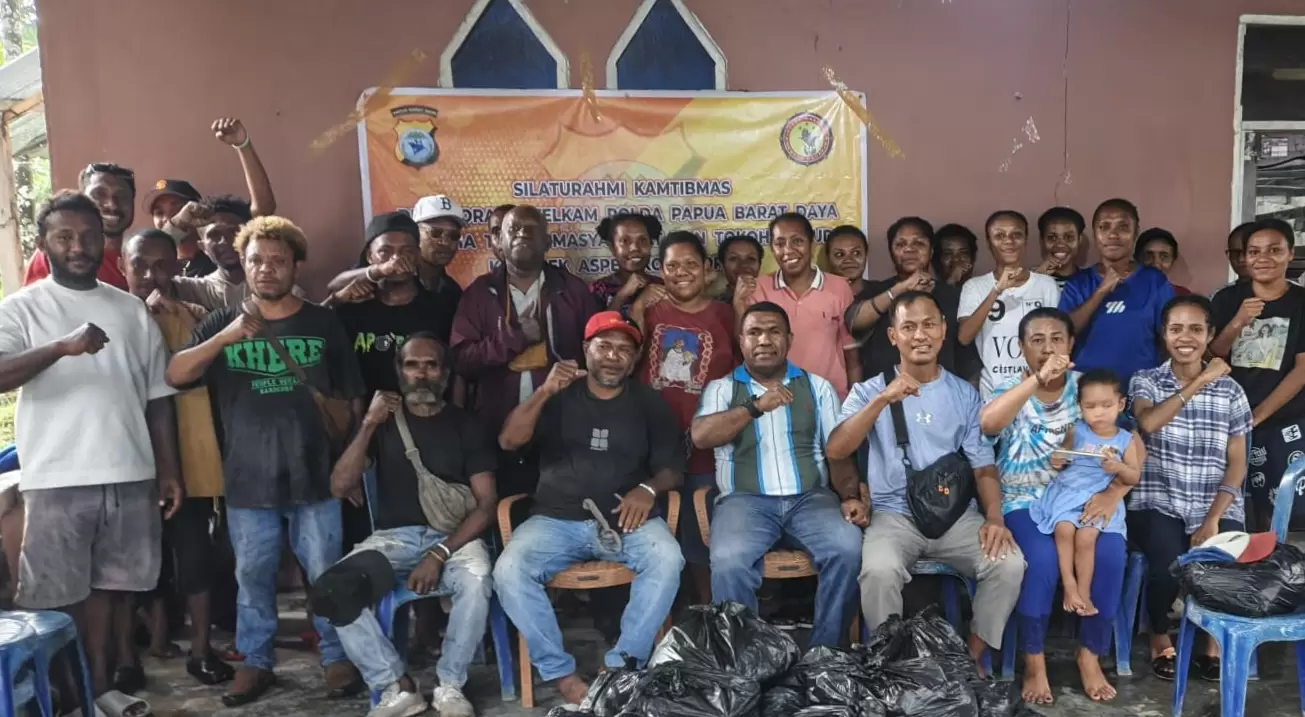 Polda Papua Barat Daya Perkuat Kamtibmas Bersama Pemuda Kompleks Aspen Sorong