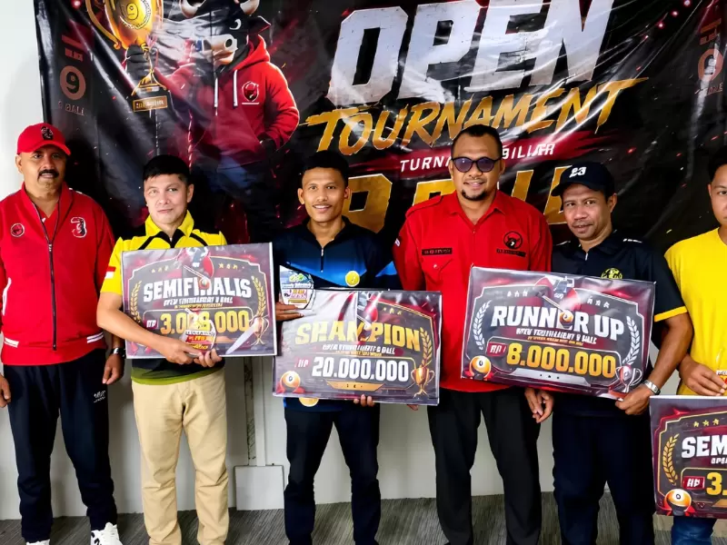 DPC PDI Perjuangan Sorong Gelar Turnamen Biliar 9 Ball Papua Maluku