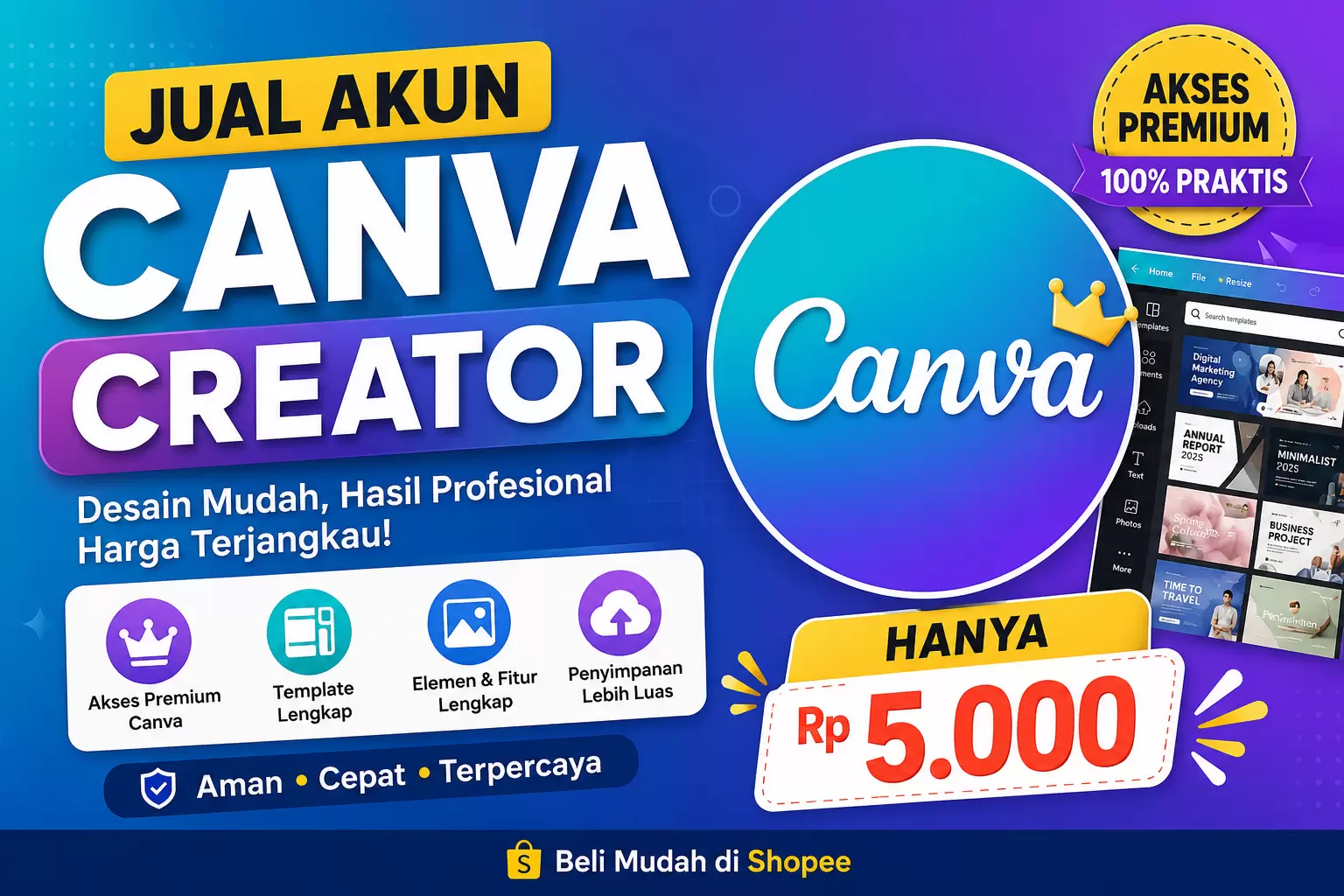 Jual Akun Canva Creator Murah