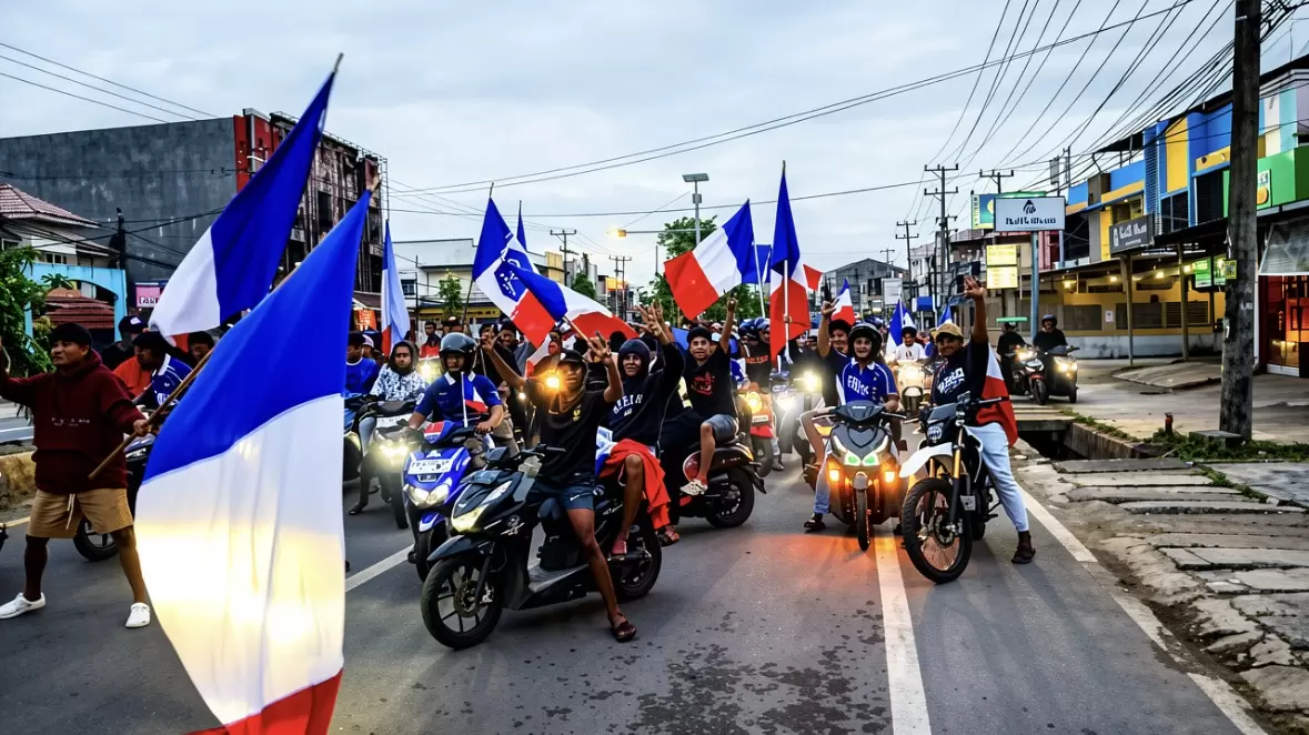 Fans Prancis Konvoi Keliling Kota Sorong