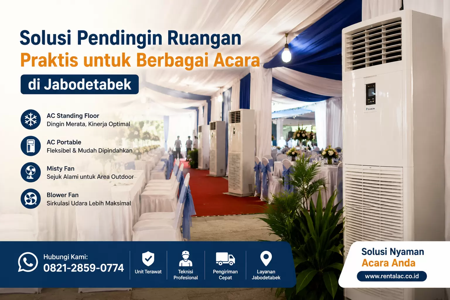 layanan penyewaan AC dan perangkat pendingin lainnya