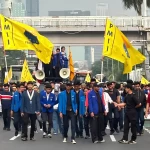 PB PMII saat menggelar Aksi Nasional bertajuk Evaluasi Total Kabinet Merah Putih Prabowo–Gibran (Foto: Istimewa)