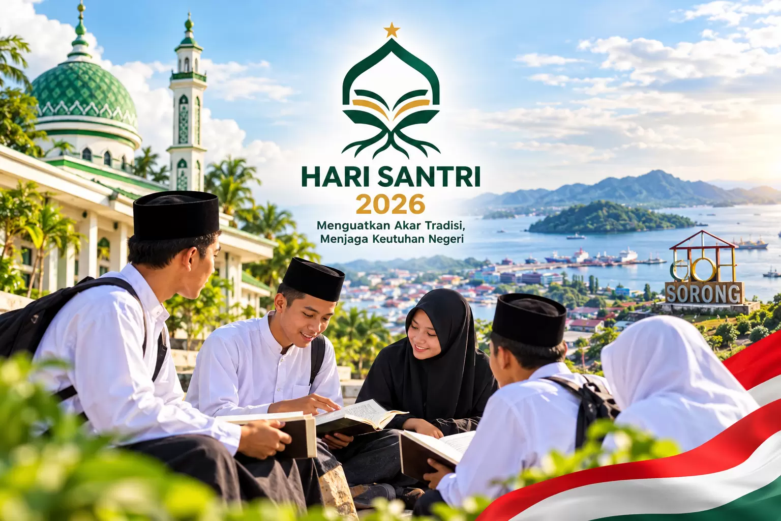 Ilustrasi santri di Kota Sorong dalam momentum Hari Santri Nasional 2026